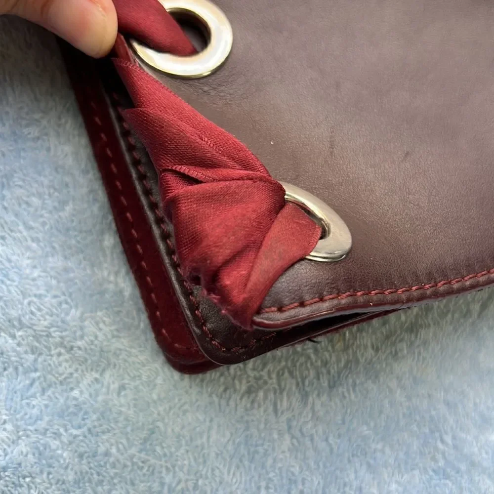 Topshop Leather and Ribbon Crossbody Bag